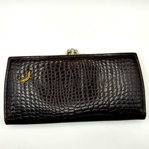 🐊 Belle Brummel Moc Alligator Cowhide Black/Brown Wallet | Vintage